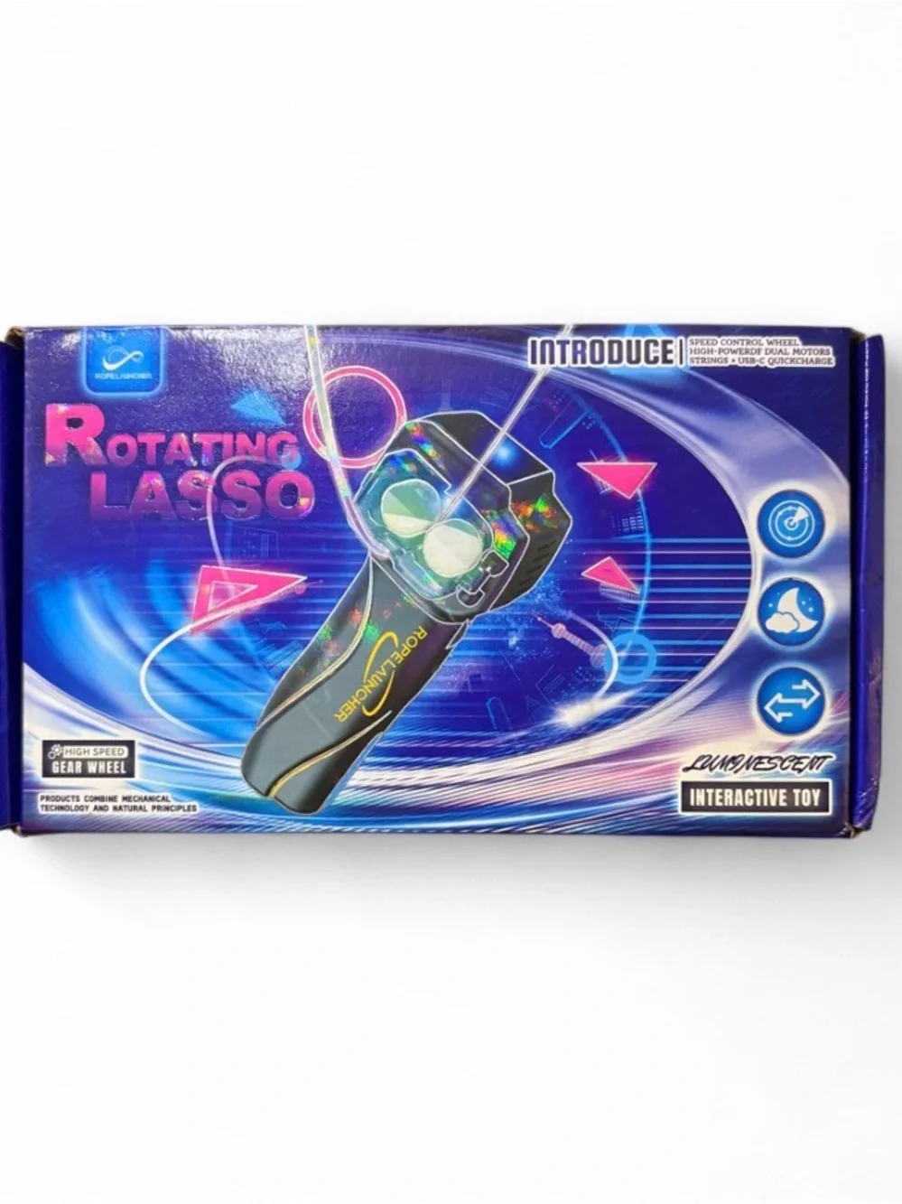 Rotating Lasso Interactive Toy - Black - Unbranded